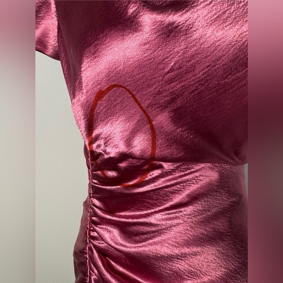 Cinq A Sept Natalia Ruched Hammered-Satin Mini Dress/Size 6 - Picture 8 of 14